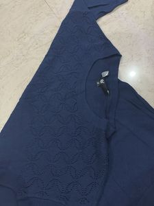 Navy Circle Pattern Top