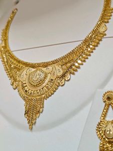 1 Gram Gold Plated Traditional Bridal Necklace Set