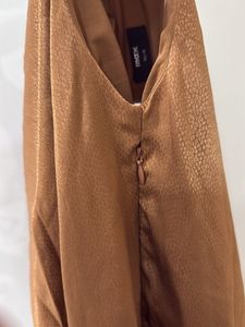 Brown Cowl Neck Sleeveless Top