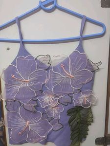 Floral Lavender Crop Top
