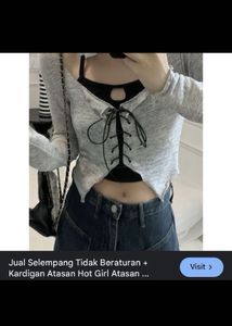 Gray Long Sleeve Crop Top