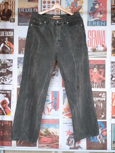 Washed Black Wide Leg Jeans