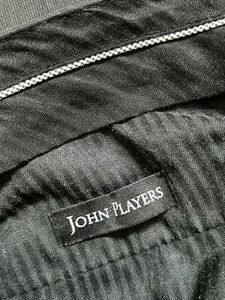 John Player Men Dark Grey Viscose Formal Trouser