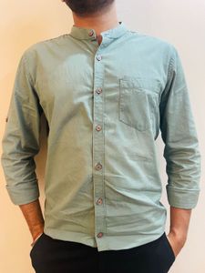 Highlander Slim Fit Grandad Collar Shirt