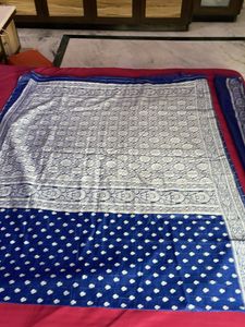 Blue Brand New Woven  Saree