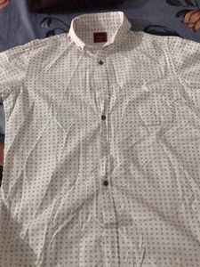 Men's White Patterned Shirt