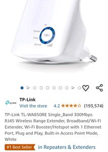 TP-Link TL-WA850RE Single_Band 300Mbps RJ45 Wirele