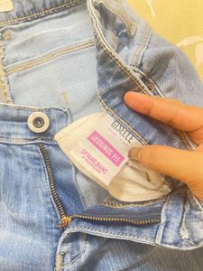 Sky Blue Faded Denim For Girls