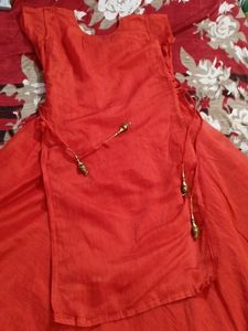 Full Flared Red Gown