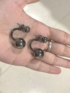 Silver Tone Ball Earrings