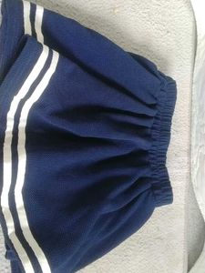 Navy Skirt with White Stripes