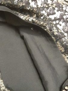 Black Sparkly Sequin Crop Top