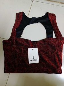 Shimmery Brown Crop Top