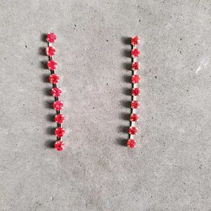 Red Gemstone Drop Earrings