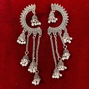 Silver Jhumka Ear Cuff