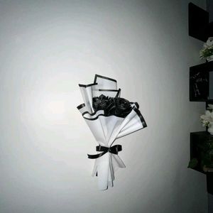 Ribbon Flower Bouquet In Black Colour,🖤
