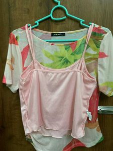 Cute Green Cardigan &amp; Floral Top