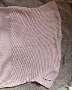 Pink Textured Short Sleeve Top