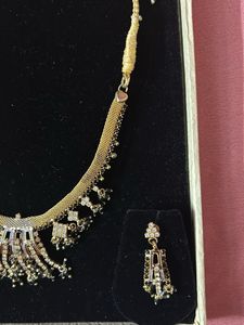 Elegant Gold Tone Necklace and Earring Set
