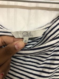 Clockhouse White Half Sleeve Top