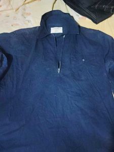 Navy Blue Quarter Zip Shirt
