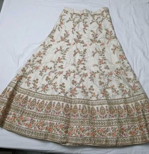 beige heavy lehnga