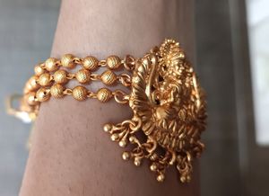 Traditional 3 Layer Golden Lakshmi Choker Necklace