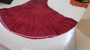 Rust For Navratri Embellished Ethnic Skirt