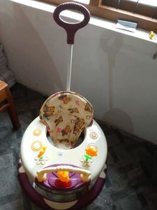 Baby Walker with Teddy Bear Print