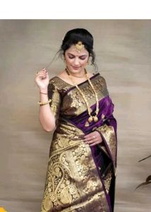Elegant Purple Banarasi Silk Saree