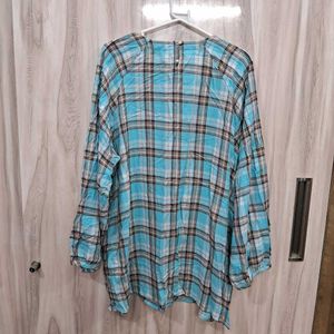 Checkered Blue Boxy Top