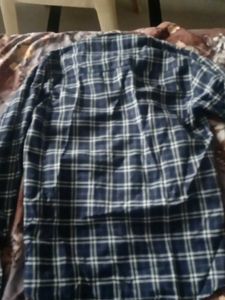 Blue Plaid Button-Down Shirt