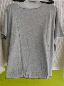 SHEIN Gray V-Neck Tee
