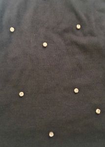 Cute Black Embellished Tank Top