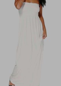 Elegant White Strapless Maxi Dress