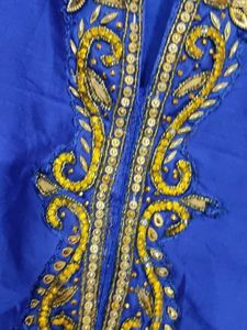 Blue Embroidered Kurta