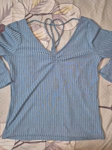 A-Line Aqua Blue Strappy Top