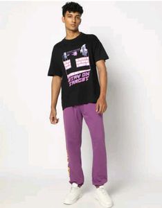 Yousta Printed Relaxed Fit Crew Neck Tshirt