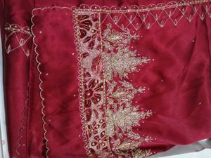Maroon Saree with Embroidery