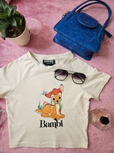 Cropped Top With Vibrant Animated Print