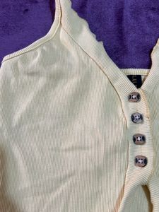 Button-Front Crop Tank