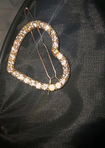 Heart Rhinestone Hair Clip Set Of 2