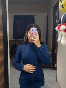 Laks*ita navy blue shirt top