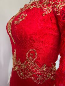 Red Premium Off Shoulder Gown