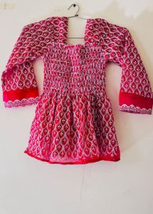 Cute Red &amp; White Girls Top