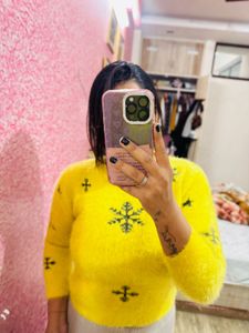 Woolen Yellow Top Crop