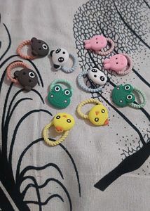 Animal Hair Ties Pack Of 10 Rubber Band