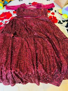 Maroon Red lehenga With chunni