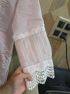 Cotton Organza Lavender Straight Suit Bottom