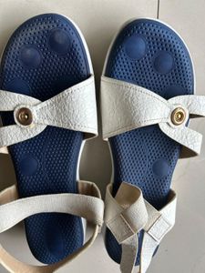 White & Blue Sandals